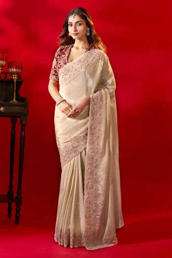Azeera Yashvi Bordered Saree With Unstitched Blouse Piece