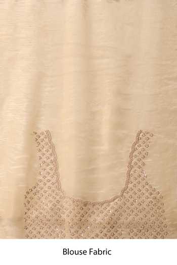 Shop_Azeera_Gold Tissue Yashvi Bordered Saree With Unstitched Blouse Piece _Online_at_Aza_Fashions
