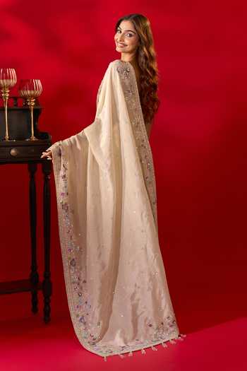 Azeera Floral Border Embroidered Saree & Corset 