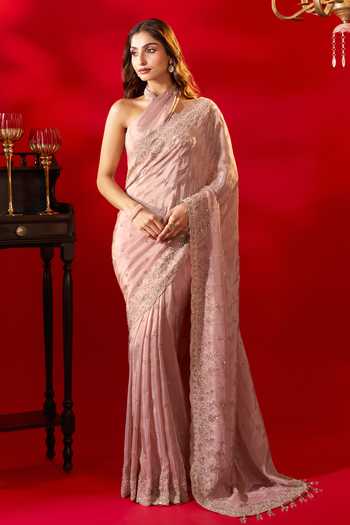 Azeera Embroidered Saree With Unstitched Blouse Piece