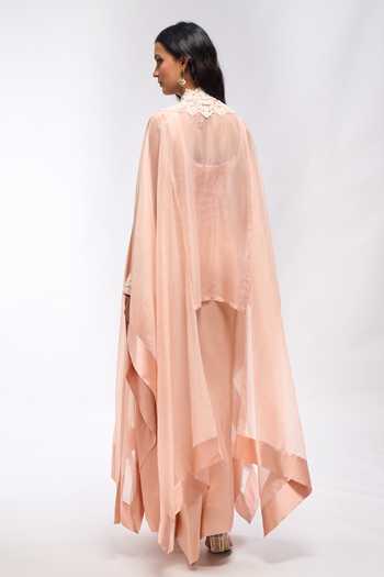 Anamika Khanna Embroidered Cape Kurta & Draped Skirt Set 