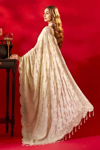 Azeera Inayat Tissue Saree With Unstitched Blouse Piece