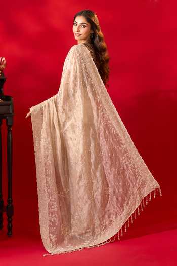 Azeera Zaveria Embroidered Saree With Unstitched Blouse Piece 