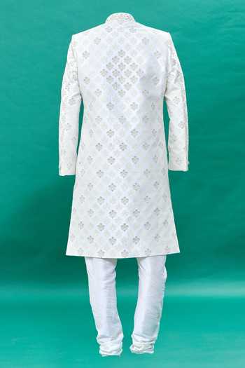 Rng Safawala Tropical Embroidered Sherwani Set For Kids
