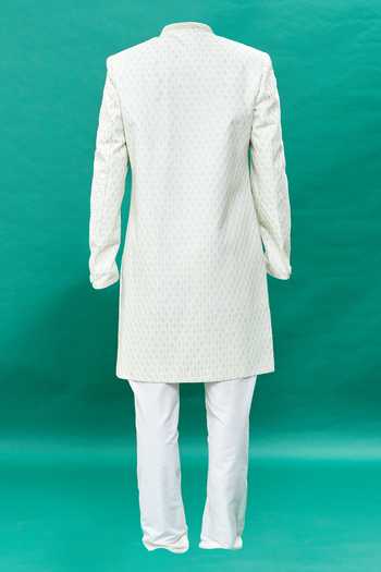 Rng Safawala Thread & Sequin Embroidered Sherwani Set For Kids
