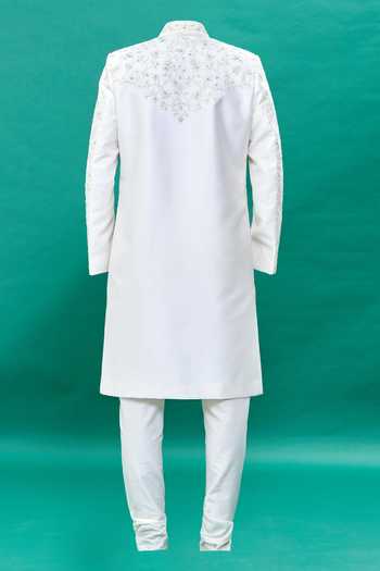 Rng Safawala Floral Embroidered Sherwani Set For Kids