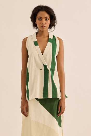 Kharakapas Laurel Striped Waistcoat 