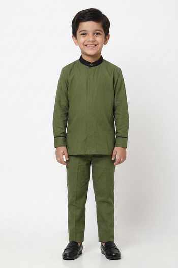 Mayank Modi - Men Malai Cotton Short Kurta For Kids