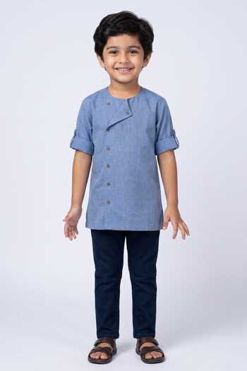 Mayank Modi - Men Overlap Short Kurta For Kids