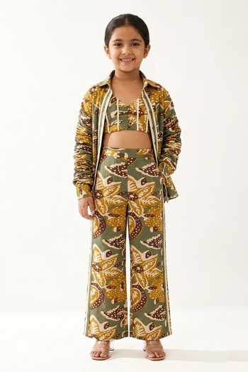 Koai Botanical Print Flared Pant For Kids