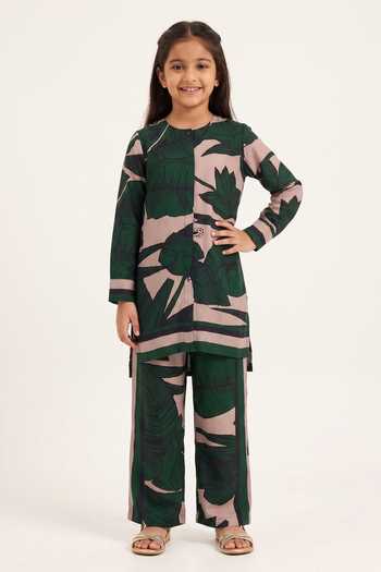 Koai Flower Print Shirt Kurta For Kids