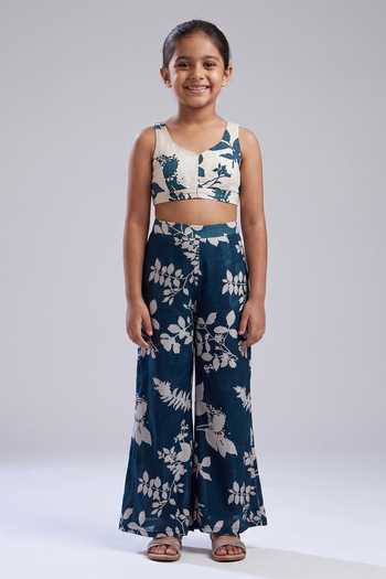 Koai Printed Chanderi Silk Palazzo For Kids