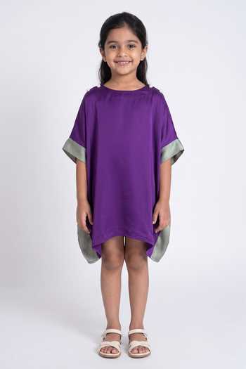 Neora By Nehal Chopra Plain Colour Block Kaftan For Kids
