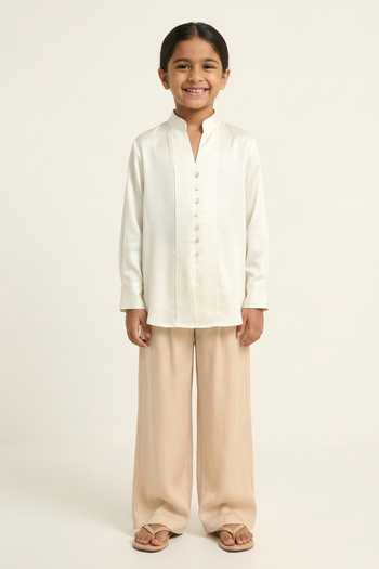 Neora By Nehal Chopra Ivory White Shirt For Kids