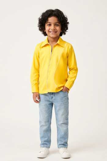 Neora By Nehal Chopra Collared Zip Shirt For Kids