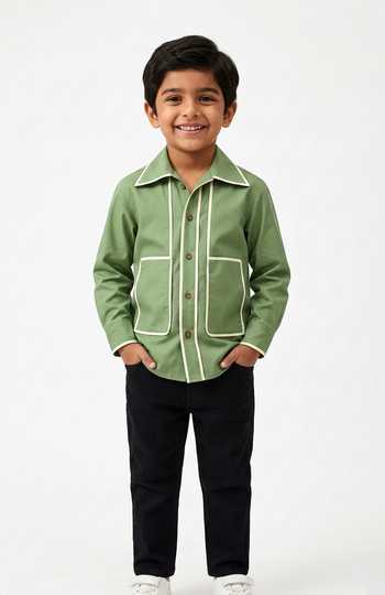 Neora By Nehal Chopra Stripe Pattern Shirt For Kids