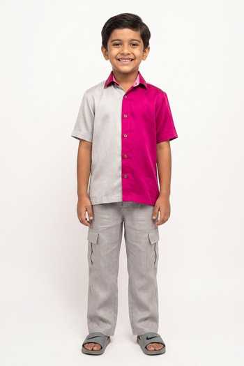 Neora By Nehal Chopra Solid Cargo Pant For Kids