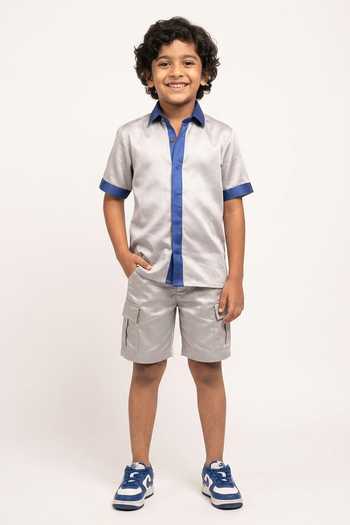 Neora By Nehal Chopra Contrast Border Shirt For Kids