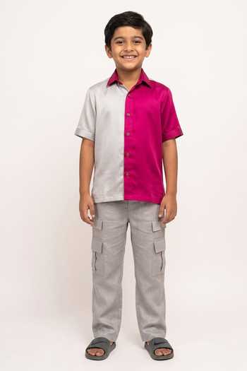Neora By Nehal Chopra Colour Block Casual Shirt For Kids
