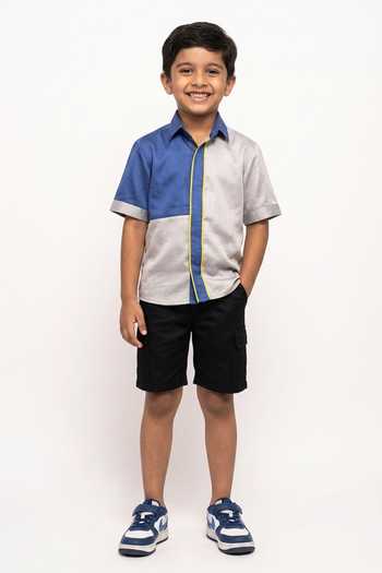 Neora By Nehal Chopra Placement Colour Block Shirt For Kids