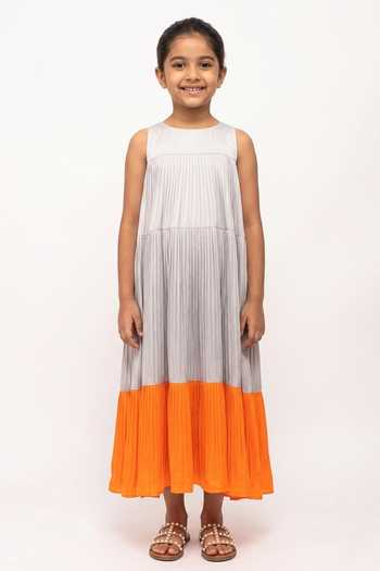 Neora By Nehal Chopra Tiered Gathered Dress For Kids