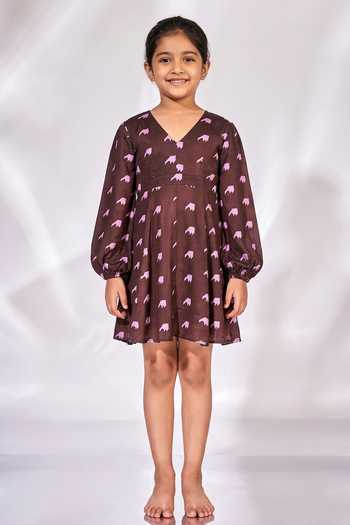 Senren By Eshana Raut V Neck Dress For Kids