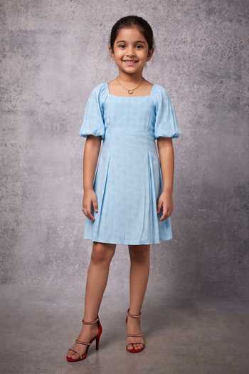 Senren By Eshana Raut Swirl Print Short Dress For Kids