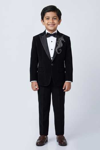 Design O Stitch Snout Horse Embroidered Tuxedo Set For Kids