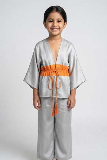 Neora By Nehal Chopra Asymmetrical Short Cape For Kids