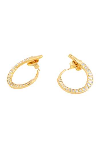 Isharya Gold Plated Axo Front Back Earrings Online at Aza Fashions Isharya_Gold Plated Axo Front Back Earrings _Online_at_Aza_Fashions