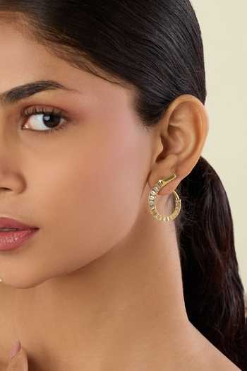 Buy Isharya Gold Plated Axo Front Back Earrings Online at Aza Fashions Buy_Isharya_Gold Plated Axo Front Back Earrings _Online_at_Aza_Fashions