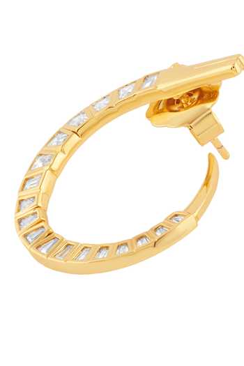 Shop Isharya Gold Plated Axo Front Back Earrings Online at Aza Fashions Shop_Isharya_Gold Plated Axo Front Back Earrings _Online_at_Aza_Fashions