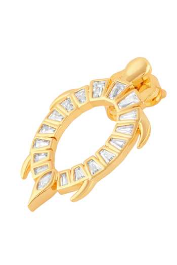 Buy_Isharya_Gold Plated Kurma Statement Stud Earrings _Online_at_Aza_Fashions