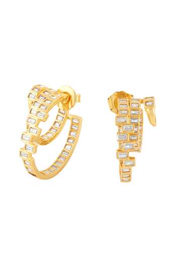 Isharya_Gold Plated Aevy Triple Hoops _Online_at_Aza_Fashions