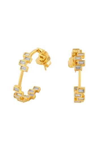 Isharya_Gold Plated Leel Statement Earrings _Online_at_Aza_Fashions