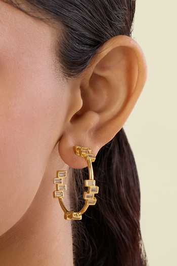 Shop_Isharya_Gold Plated Leel Statement Earrings _Online_at_Aza_Fashions