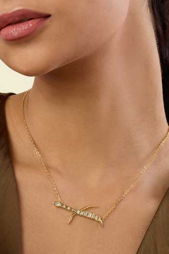 Shop_Isharya_Gold Plated Hamsi Embellished Pendant Necklace _Online_at_Aza_Fashions