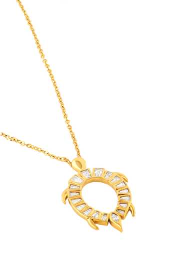 Buy_Isharya_Gold Plated Koorma Embellished Pendant Necklace _Online_at_Aza_Fashions