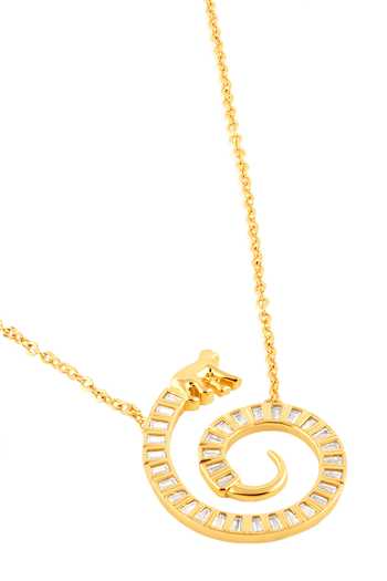 Isharya_Gold Plated Vaanar Embellished Pendant Necklace _Online_at_Aza_Fashions