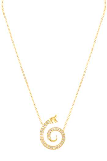 Buy_Isharya_Gold Plated Vaanar Embellished Pendant Necklace _Online_at_Aza_Fashions