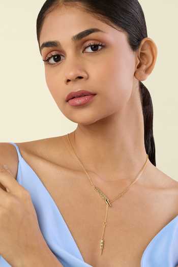 Shop Isharya Gold Plated Vaasuki Y Necklace Online at Aza Fashions Shop_Isharya_Gold Plated Vaasuki Y Necklace _Online_at_Aza_Fashions