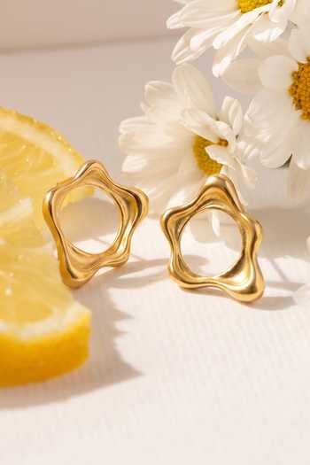 Shop_Mnsh_Gold Plated Fluid Line Stud Earrings _Online_at_Aza_Fashions