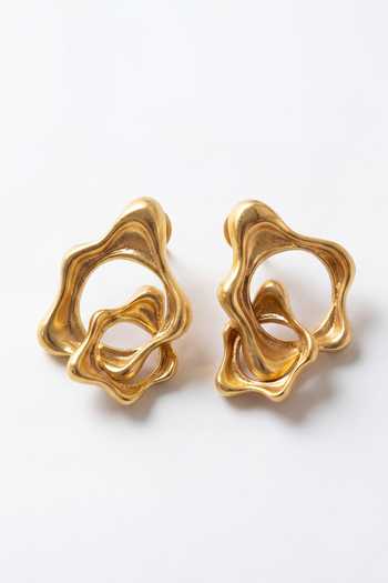 Buy Mnsh Gold Plated Fluid Shape Earrings Online at Aza Fashions Buy_Mnsh_Gold Plated Fluid Shape Earrings _Online_at_Aza_Fashions
