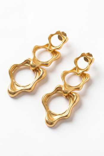 Buy_Mnsh_Gold Plated Fluid Element Earrings _Online_at_Aza_Fashions