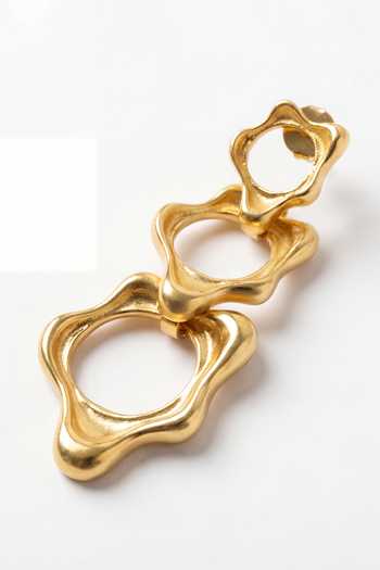 Shop_Mnsh_Gold Plated Fluid Element Earrings _Online_at_Aza_Fashions