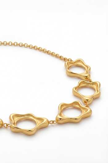 Mnsh_Gold Plated Sculptural Choker _Online_at_Aza_Fashions