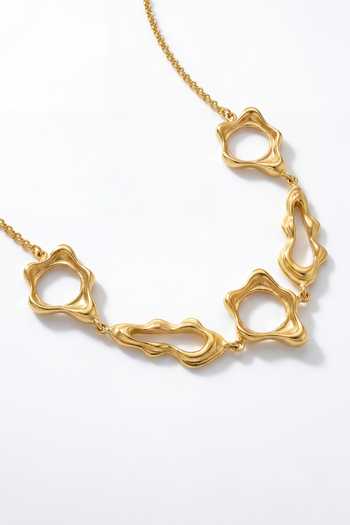 Mnsh_Gold Plated Aura Flow Necklace _Online_at_Aza_Fashions