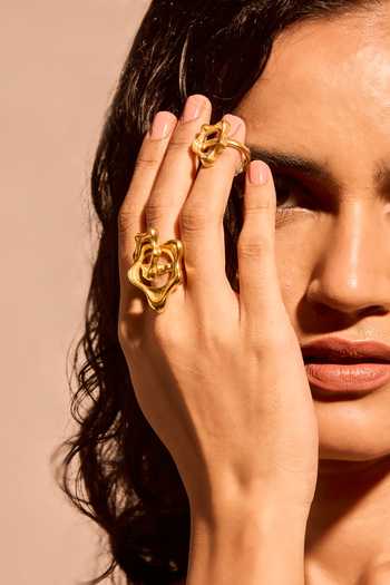 Shop_Mnsh_Gold Plated Aura Flow Rings - 2 Pcs _Online_at_Aza_Fashions