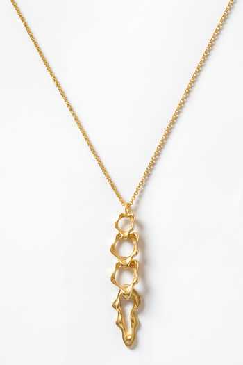 Mnsh Gold Plated Fluid Pendant Necklace at Aza Fashions Mnsh_Gold Plated Fluid Pendant Necklace _at_Aza_Fashions