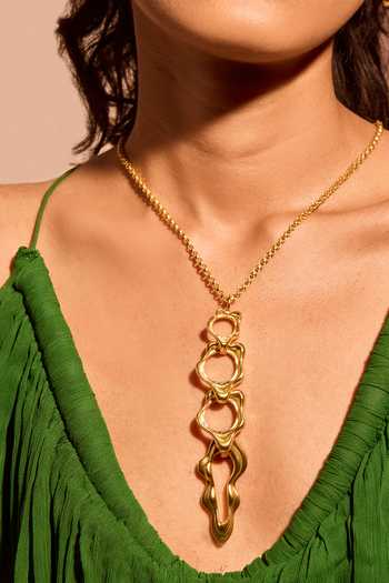 Buy Mnsh Gold Plated Fluid Pendant Necklace Buy_Mnsh_Gold Plated Fluid Pendant Necklace